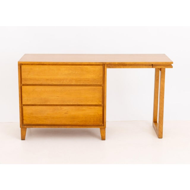 Conant Ball Maple Writing Desk, slide drawer with divided interior and three frieze drawers. 30.25" H x 56" W x 18.25" D....