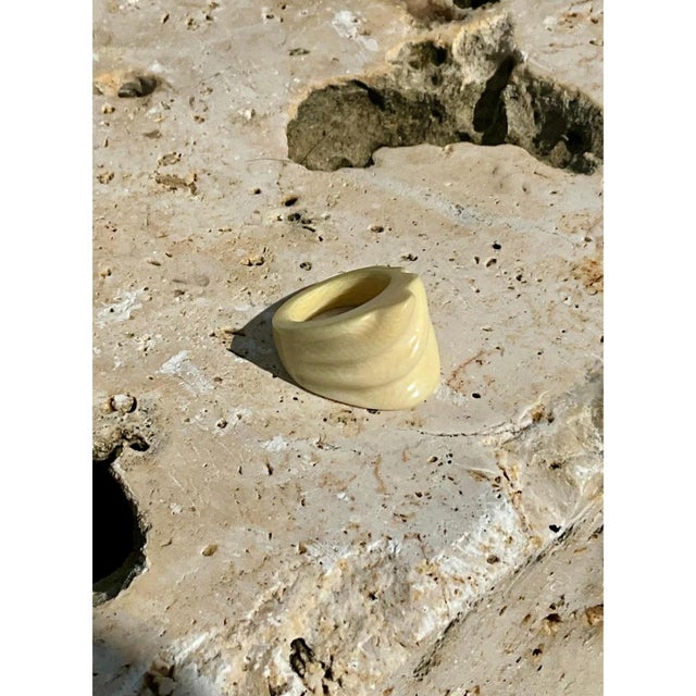 Plastic Vintage Boho Ivory Ring For Sale - Image 7 of 12