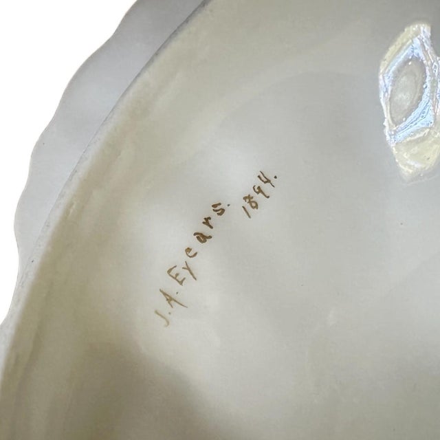 Ceramic Antique Victorian Hand Painted Fine Limoges Porcelain Candlestick Holder -France For Sale - Image 7 of 7