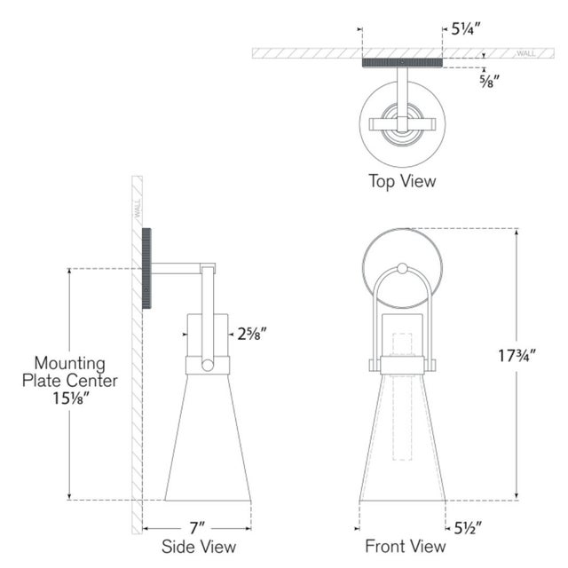 Metal Ian K. Fowler for Visual Comfort Signature Larkin Medium Conical Bracketed Sconce in Bronze with Clear Glass For Sale - Image 7 of 8