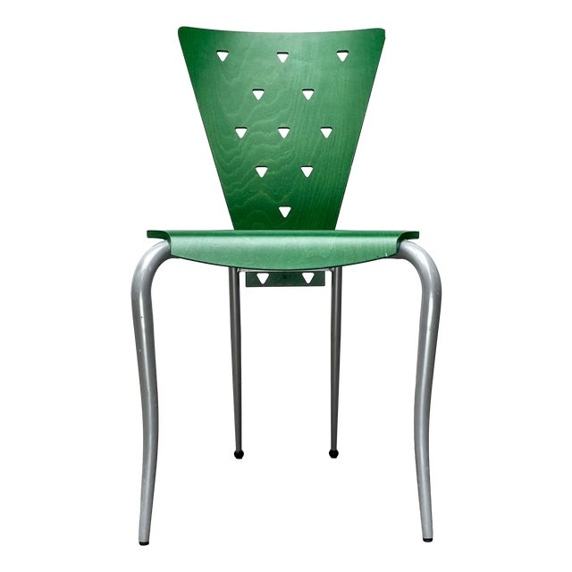 Postmodern Italian Green Side Chair, 1980s For Sale