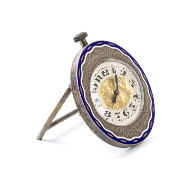 Vintage Art Deco Enamel Table Clock from Cyma, 1920s For Sale - Image 6 of 14