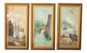 Paintings, Oil on Canvas, Moretti, 1970, Set of 3