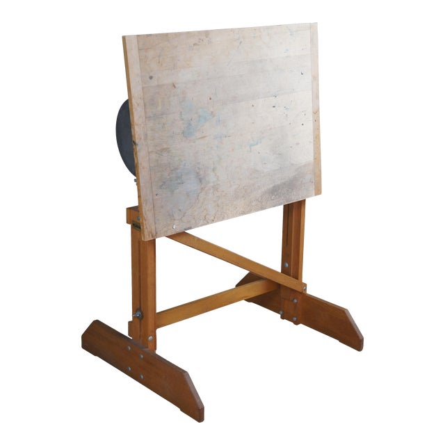 Mid 20th Century H.E. Smith Company Oak Adjustable Trestle Base