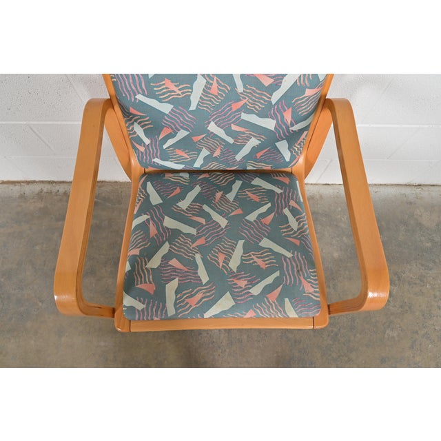 Wood Loewenstein Modern Bent Beechwood Sled Leg Lounge Chairs, Set of Four For Sale - Image 7 of 14