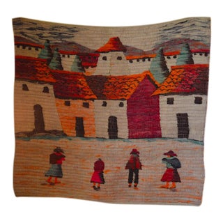 Vintage Peruvian Woven Wall Hanging For Sale
