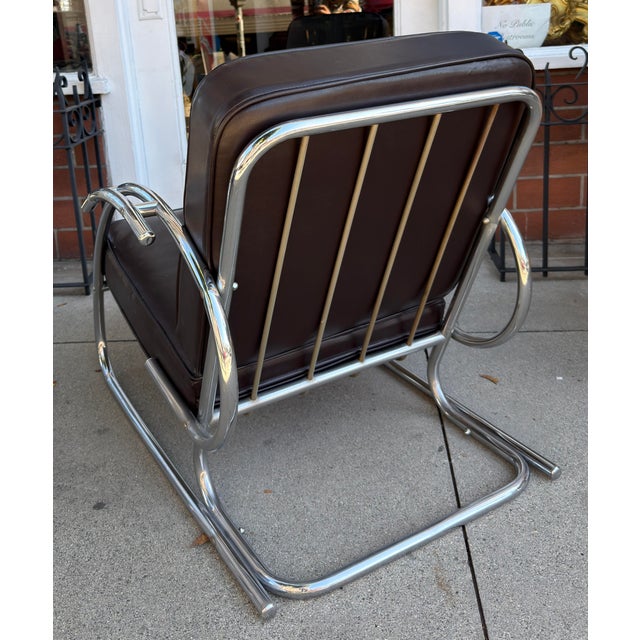 Silver 1925 Art Deco Paris Expo Machine Age Modernist Arm Chair For Sale - Image 8 of 8