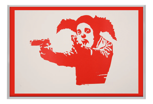Banksy, Clown Skateboard Lick Shot, 2024, Print