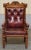 stunning original Royal Estate stamped oxblood leather and oak circa 1840 throne armchair A very good looking well made...