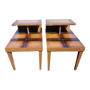 Mid Century Two Tier Laminate Top Side Tables, Circa 1960s
