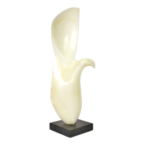 Leonardo Nierman White Onyx Marble Bird in Flight Sculpture