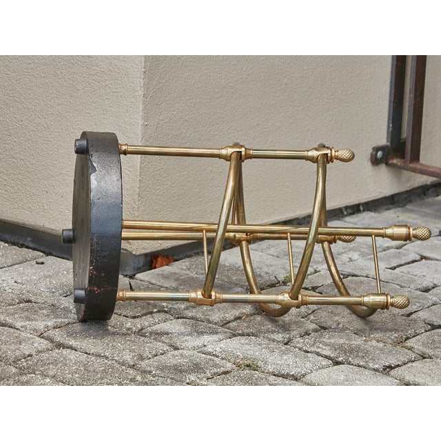 English Late Victorian Era Brass and Iron Umbrella Stand with Pinecones, 1900s For Sale In Atlanta - Image 6 of 9