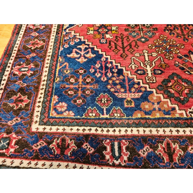 Vintage Persian Joshegan Area Rug, Hand-Knotted Wool, Weeping Willow Pattern, 5’ X 7’ For Sale - Image 10 of 12