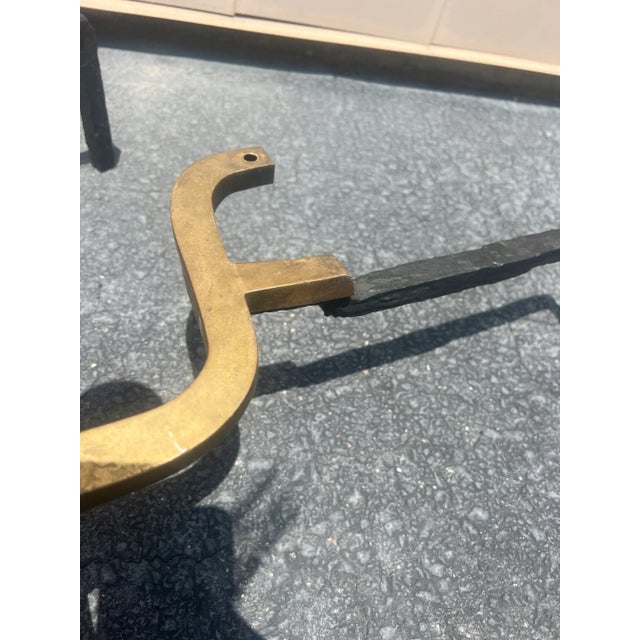 Antique English Brass Andirons - a Pair For Sale In Charleston - Image 6 of 13