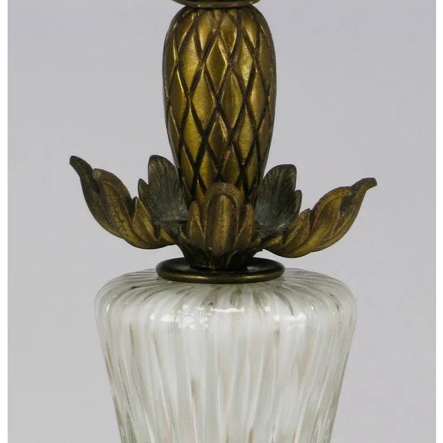 1950s Murano Cordonato d'Oro Fluted Glass Table Lamp For Sale - Image 5 of 6