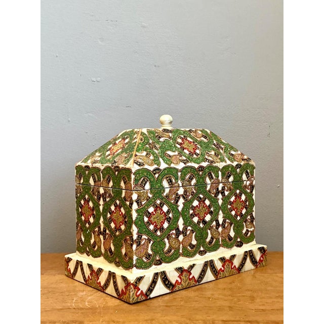 Vintage Inlay Stone Box For Sale - Image 4 of 12