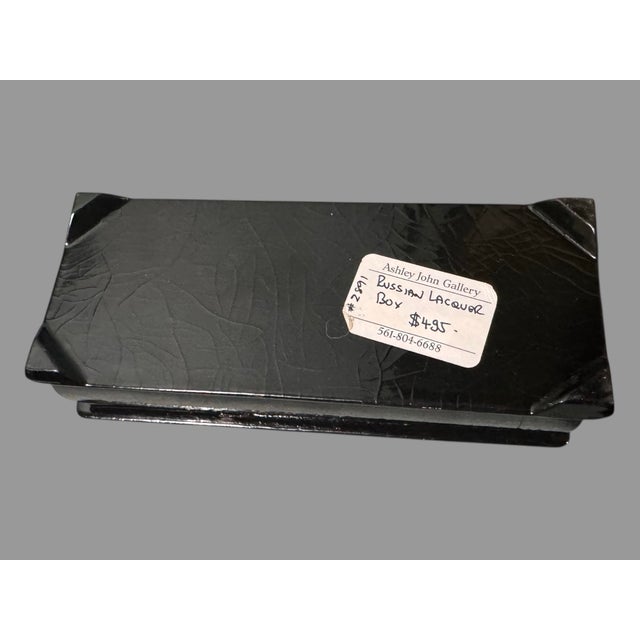 Vintage Hand Painted Lacquer Miniature Keepsake Box Prince Ivan Firebird For Sale - Image 4 of 5