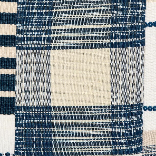 Contemporary Sample - Schumacher Carlisle Patchwork Fabric in Indigo For Sale - Image 3 of 5
