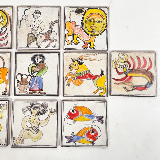 Mid-Century Modern C.1960s Giovanni DeSimone Italian Tiles, After Picasso, Set - 11 For Sale - Image 3 of 12
