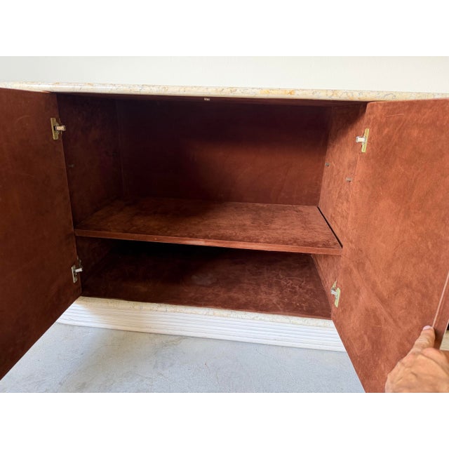 1980’s Postmodern Chic Rattan and Stone Oval Credenza For Sale - Image 11 of 12