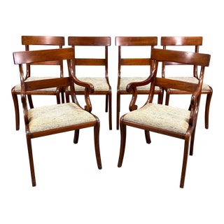 Vintage Stickley English Regency Dining Chairs in Klismos Style - Set of 6 For Sale