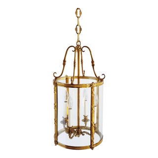 French Empire Style Brass Hall Lantern For Sale