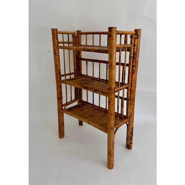1970s Tortoiseshell Bamboo Folding Etegere For Sale - Image 4 of 10