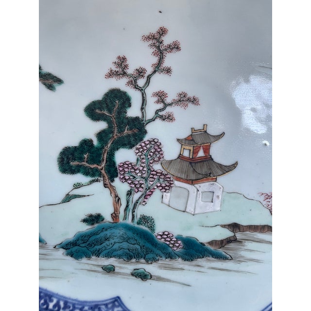 White 18th Century Qianlong Period Chinese Export Famille Rose Porcelain Charger or Platter For Sale - Image 8 of 11