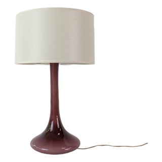 Portuguese Amethyst Opaline Glass Table Lamp, 1960s For Sale