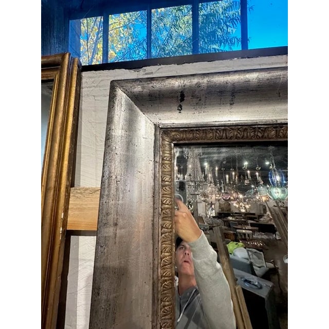 Traditional French Silver Leaf Mirror For Sale - Image 3 of 5