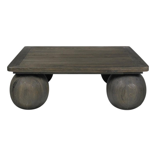 Modern Graphite Orb Leg Coffee Table For Sale