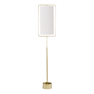 Regina Andrew Geo Rectangle Floor Lamp in Natural Brass For Sale