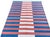 Textile Handwoven Cotton Area Rug, Vegetable Dyed Blue, Terracotta and Cream Striped Dhurrie - 10'x14' For Sale - Image 7 of 10
