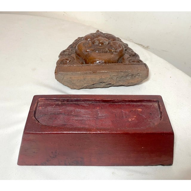 Rare Antique 1700's Ancient Terracotta Nepalese Bhairava Pottery Mask Sculpture For Sale - Image 12 of 12