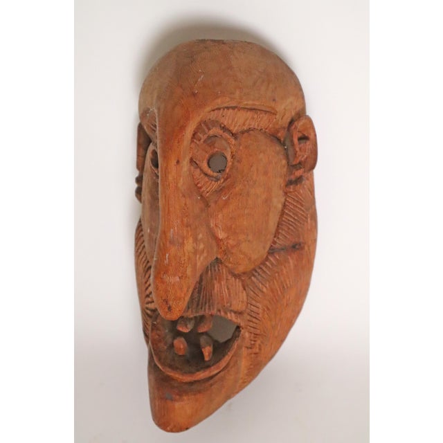 South Tyrolean Wooden Mask Grimace, 1960s For Sale - Image 6 of 18