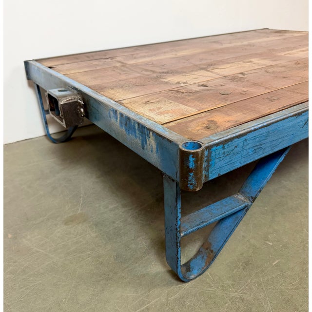 1960s Large Industrial Blue Coffee Table Cart, 1960s For Sale - Image 5 of 16