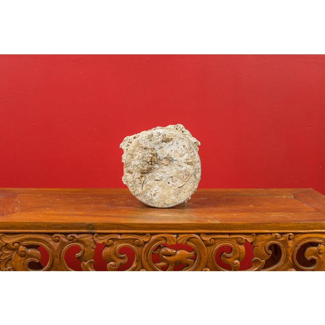 Ancient Asian Circular Vessel with Mineral Deposits and Weathered Patina For Sale - Image 10 of 11