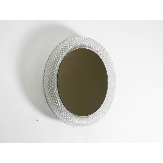 Mid-Century Modern Illuminated Crystal Glass Wall Mirror from Limburg, 1960s For Sale - Image 3 of 18