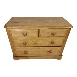 Antique Pine 2 Over 3 Chest of Drawers From England - Circa 1880 For Sale
