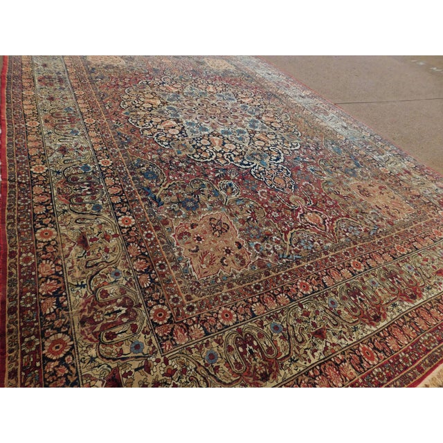 1900s Antique Persian Kerman Lavar Rug- 12′ × 17′10″ For Sale In Los Angeles - Image 6 of 13