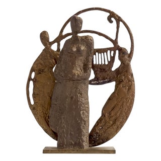 Aristide Patsoglou, Greek Sculpture with Brown Patina, 1980s, Bronze For Sale