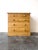 A charming antique 19th century English pine chest of drawers. Two over three drawer configuration with turned wooden...
