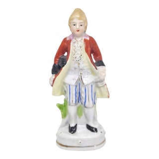 Hand Painted Porcelain Gentleman Figurine Made in Japan Colonial Aristocrat For Sale
