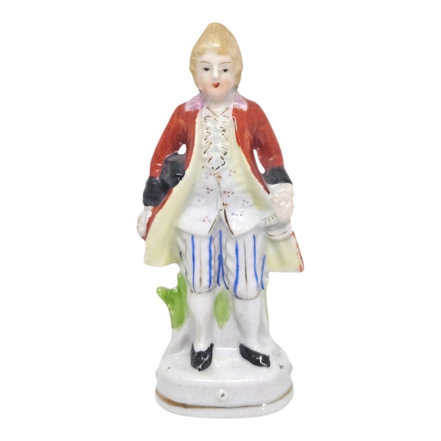 Hand Painted Porcelain Gentleman Figurine Made in Japan Colonial Aristocrat For Sale