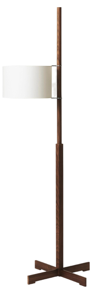 White and Walnut Wood TMM Floor Lamp by Miguel Milá