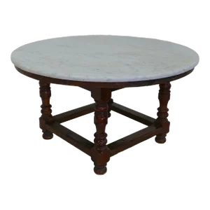 18th Century Oversize Wood and Marble Dining Table
