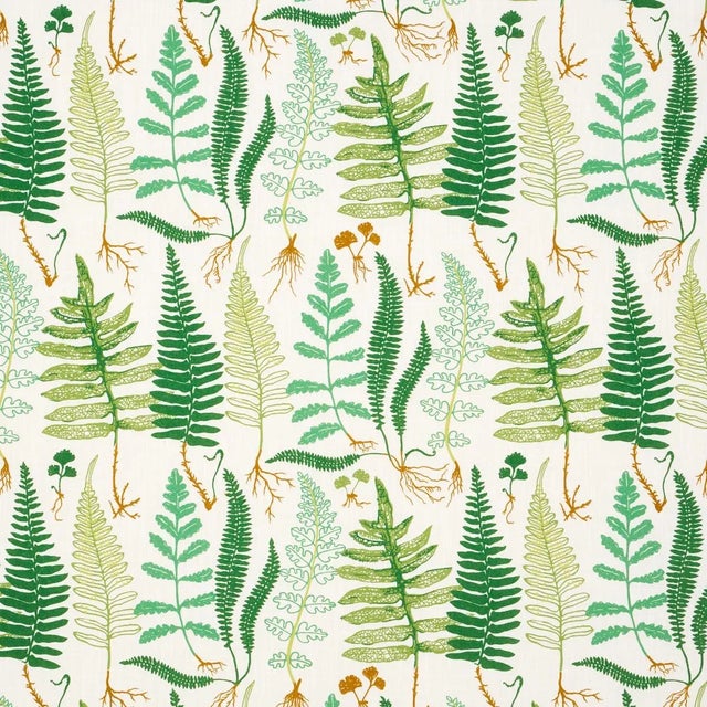 Sample - Schumacher Halcott Indoor/Outdoor Fabric in Green For Sale