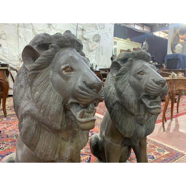 Unknown, Pair of Bronze Lions, 1928, Bronze For Sale - Image 3 of 8