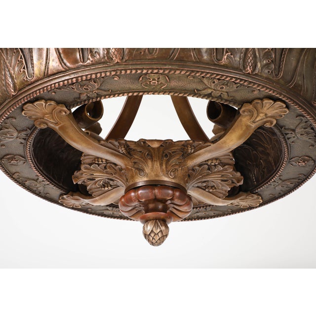 1930's French Bronze Chandelier For Sale - Image 14 of 18