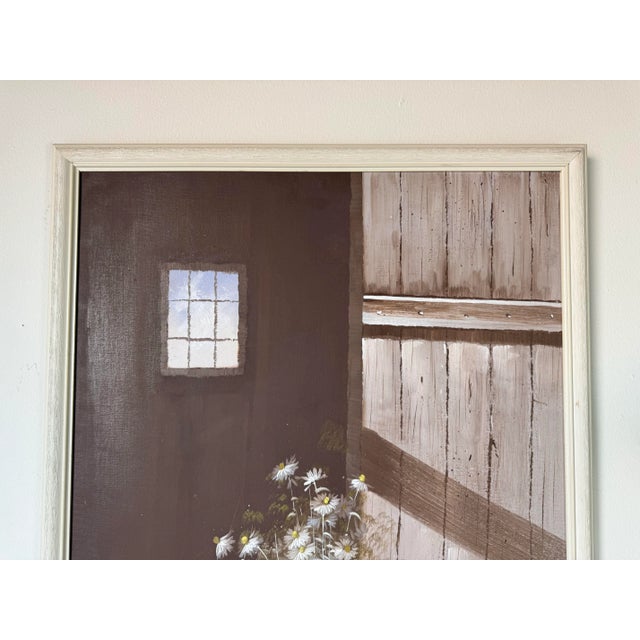 1970's Vintage Thomas Still Life Oil Painting of Daisies, Framed For Sale In Miami - Image 6 of 11